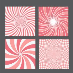 retro vintage hypnotic background set vector illustration N3