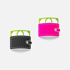 realistic design element purse money N80