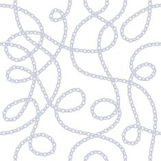 Silver chains on white background seamless pattern N2