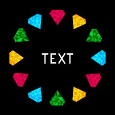 Colorful diamonds in shape of circle