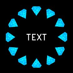 Blue diamonds in shape of circle