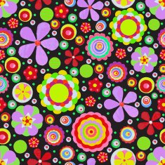 Seamless fantasy flower plant vector pattern cheer up background N13