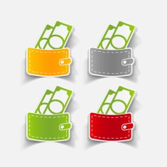 realistic design element purse money N81