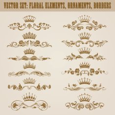 Set of vector damask ornaments N29