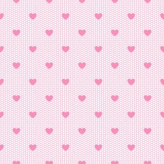 Seamless pink lace pattern with hearts