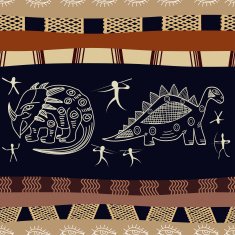 Seamless texture with silhouettes of dinosaurs