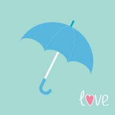 Blue umbrella Love card