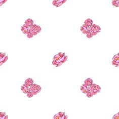 Seamless pattern with pink roses N5