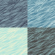 Set of abstract linear grunge seamless patterns