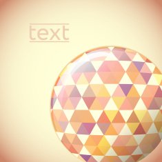 Globe with hexagon signs Vector illustration