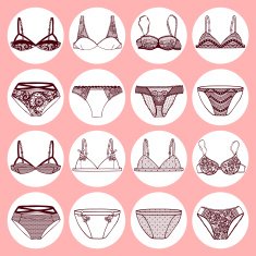 Hand drawn vector sexy lingerie set N14