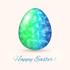 Easter Egg card in polyygonal style Vector illustration N2