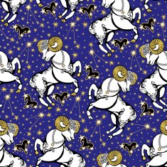 Aries zodiac sign constellation stars Horoscope seamless pattern