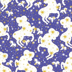 Silhouette arias zodiac sign and stars Horoscope seamless pattern