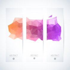 Abstract vector vertical mosaic banners N45