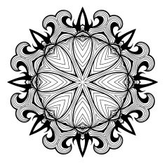 Ornamental round lace pattern is like mandala N36