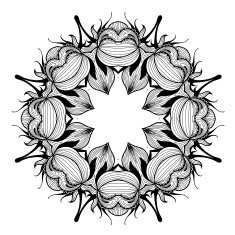 Ornamental round lace pattern is like mandala N37