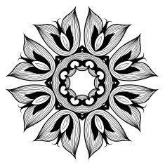 Ornamental round lace pattern is like mandala N43