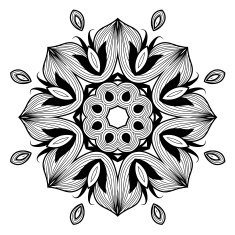 Ornamental round lace pattern is like mandala N44