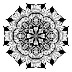 Ornamental round lace pattern is like mandala N45