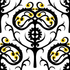 Suzani vector ethnic pattern with Kazakh motifs N13