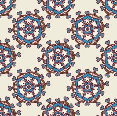 Abstract hand drawn indian traditional simple ornament seamless pattern