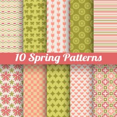 Different spring vector patterns Romantic chic texture N4