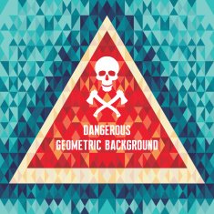Abstract Geometric Background - Skull Dangerous Hipster