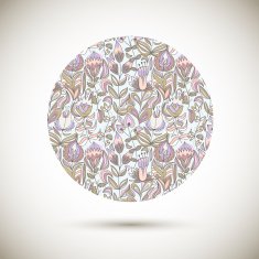 Abstract circle with flowers