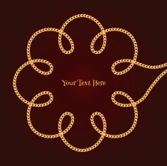Flower curled golden chain background Unclosed form Dark red back