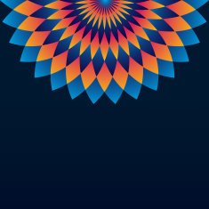 Pattern with circle ornament mandala and rhombus