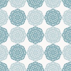 Navy blue lace flower pattern on white background