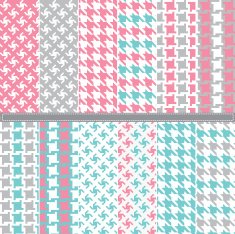 Houndstooth seamless pattern set - Illustration