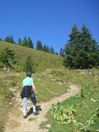 woman hiking on migratory path