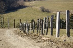 Landscape with the fence in nature