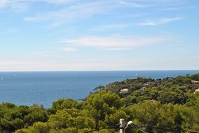 panorama of the Mediterranean Sea from the shore