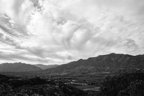 Black and white photo of beautiful landscape