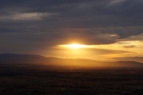 yellow sunset over the coast of portugal