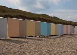 beach huts on the North Sea coast