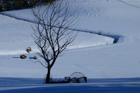 agricultural machinery in the winter field