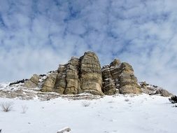 dolomites mountains in the snow