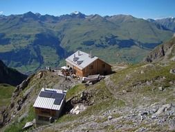 buildings among the picturesque mountains in Switzerland