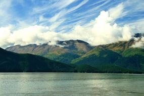 beautiful mountains on coast, usa, alaska