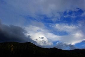 dramatic evening sky in mountains