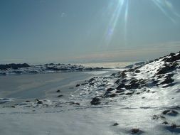 snowy landscape of amazing mountains