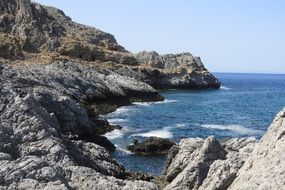 Mediterranean Sea near the rocks