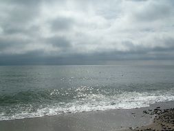 baltic sea with clouds coast scene