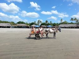 cart on the beach in Nicaragua