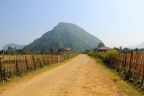 long rural road to mountain