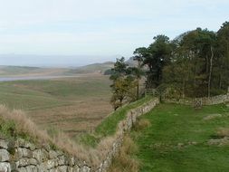 landscape of hadrian's wall in england